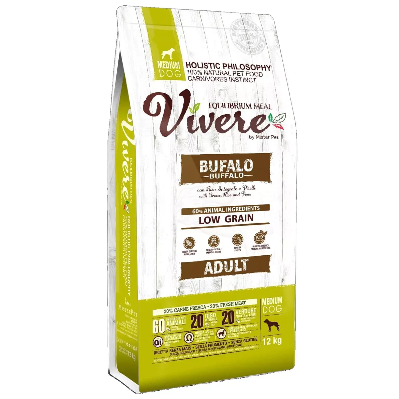 🐶 Vivere בופאלו – מזון פרימיום בטעם תאו! | 12 ק"ג לכלב בינוני / 3 ק"ג לכלב קטן