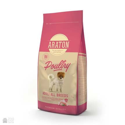 Araton Adult All Breeds עופות, מזון לכלבים מכל הגזעים, עם עוף אראטון