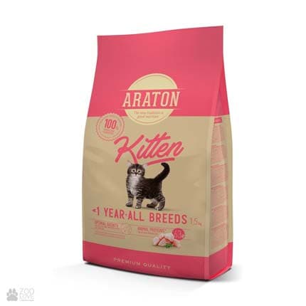 שם מוצר: מזון יבש לגורי חתולים Kitten של Araton ארטון - 2.5 ק"ג ו-15 ק"ג