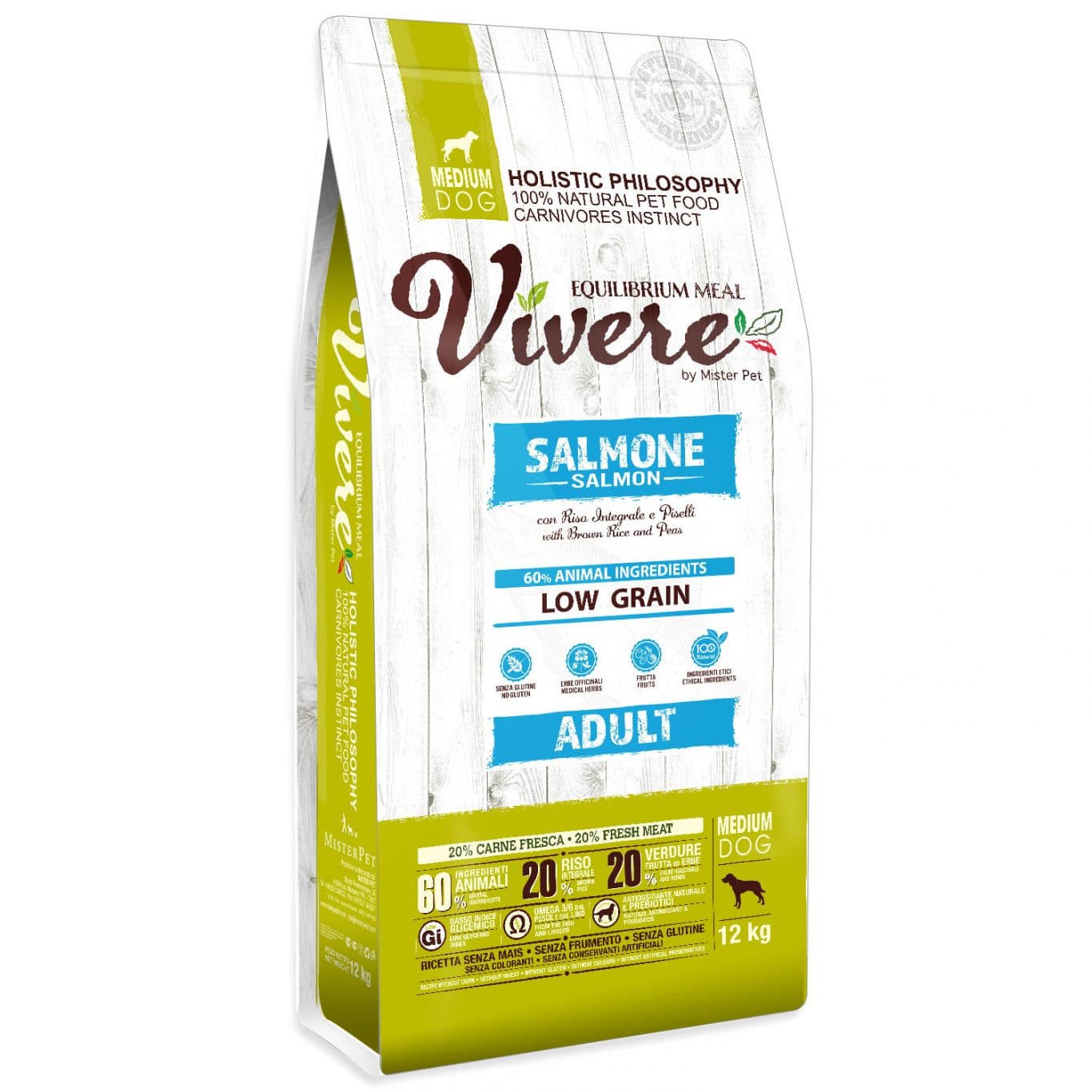 🐟 Vivere סלמון לכלב בינוני – 12 ק"ג של בריאות ואנרגיה! 🐶